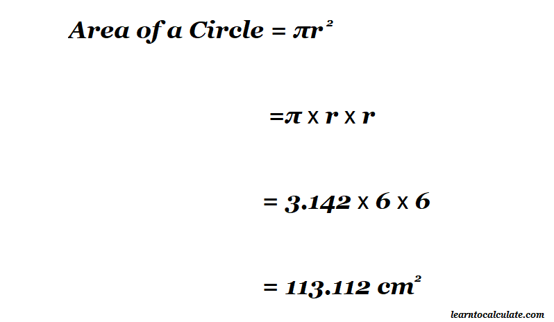 how to calculate area of circle