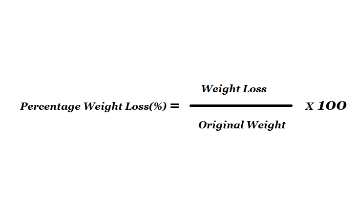Calculate Weight Loss In Percentage(%).