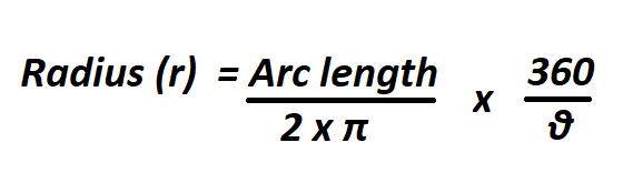 Calculate Radius of an Arc.