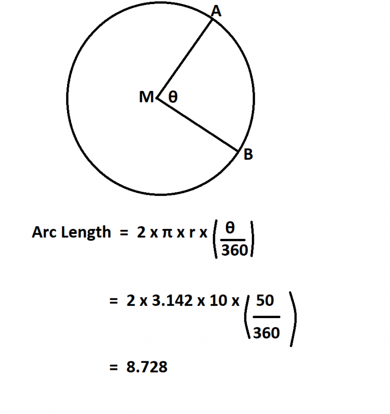 geometry assignment find the length of each arc