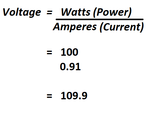 Calculate Voltage from Watts