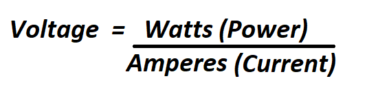 Calculate Voltage from Watts.