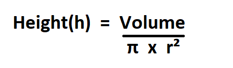 How to Calculate height of a cylinder from volume.