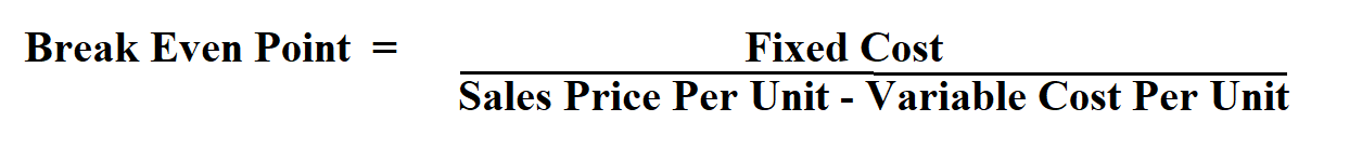 break even point formula in dollars per period break even point formula in dollars per period