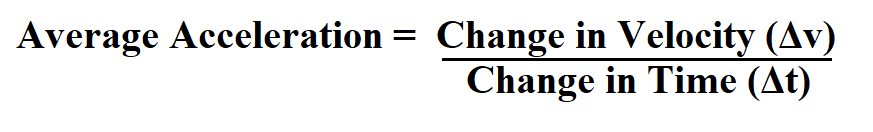 Calculate Average Acceleration.