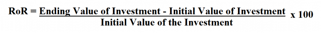 Calculate Rate of Return.