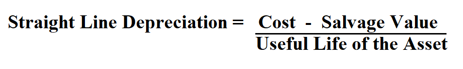Calculate Straight Line Depreciation.
