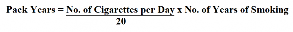  Calculate Pack Years.