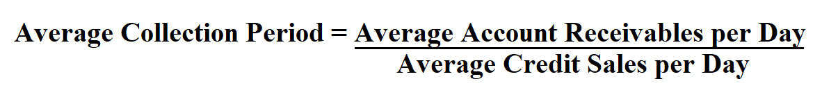average collection period formula