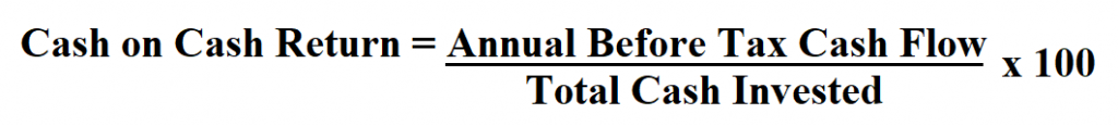 Calculate Cash on Cash Return.