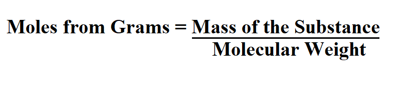 Calculate Moles from Grams.