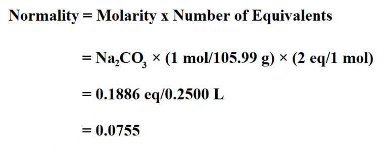  how to calculate normality 