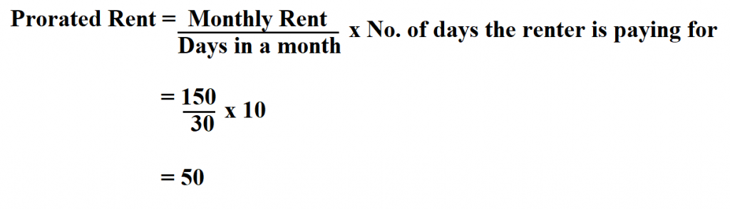 Calculate Prorated Rent.