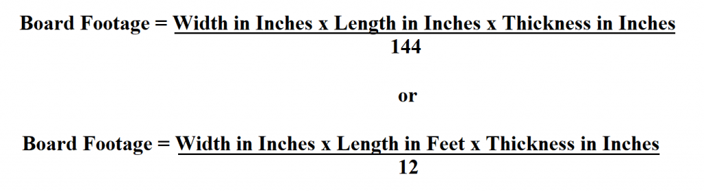 Calculate Board Feet.