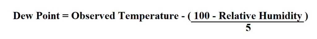 Calculate Dew Point.