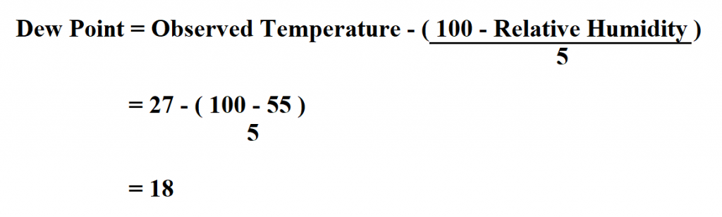 Calculate Dew Point.