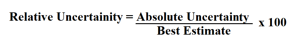  Calculate Relative Uncertainty.