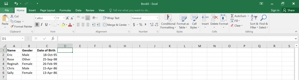 Calculate Age in Excel.