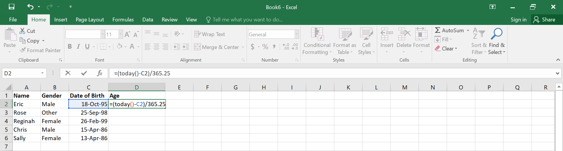 How To Calculate Age In Excel For Entire Column Haiper