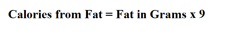 Calculate  Calories from fat.