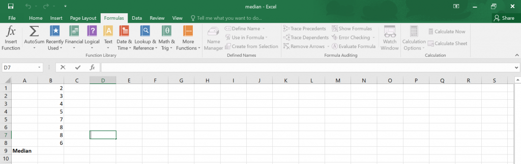  Calculate Median in Excel.