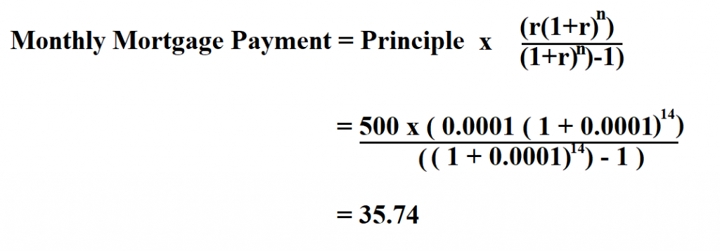 math formula to calculate mortgage payment