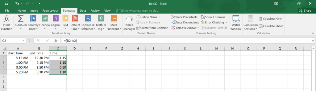 Calculate Time in Excel.