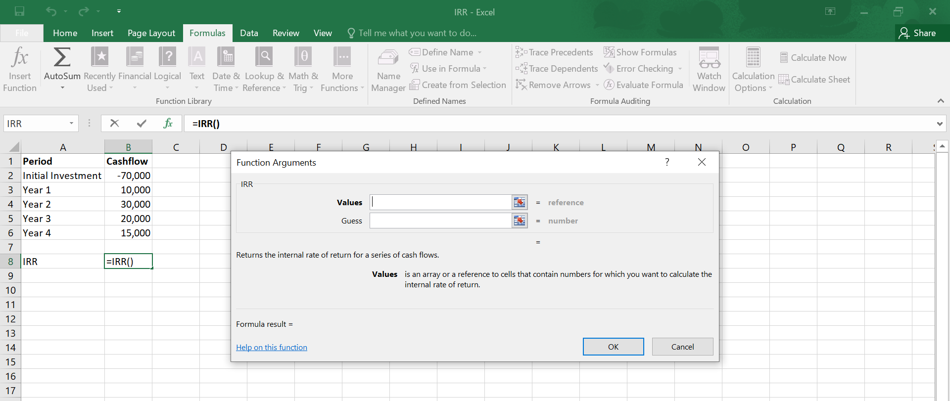 How to Calculate IRR in Excel.
