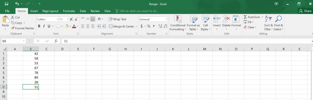  Calculate Range in Excel.