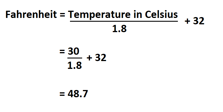  Convert Celsius to Fahrenheit.