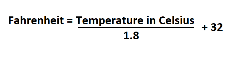  Convert Celsius to Fahrenheit.