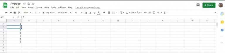 How to calculate average in google sheets 