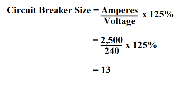 Calculate Circuit Breaker Size.