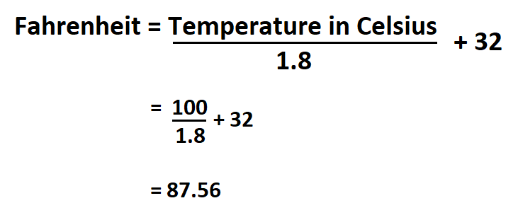 Convert Celsius to Fahrenheit.