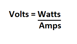 Convert Watts to Volts.