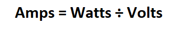 Convert Watts to Amps.